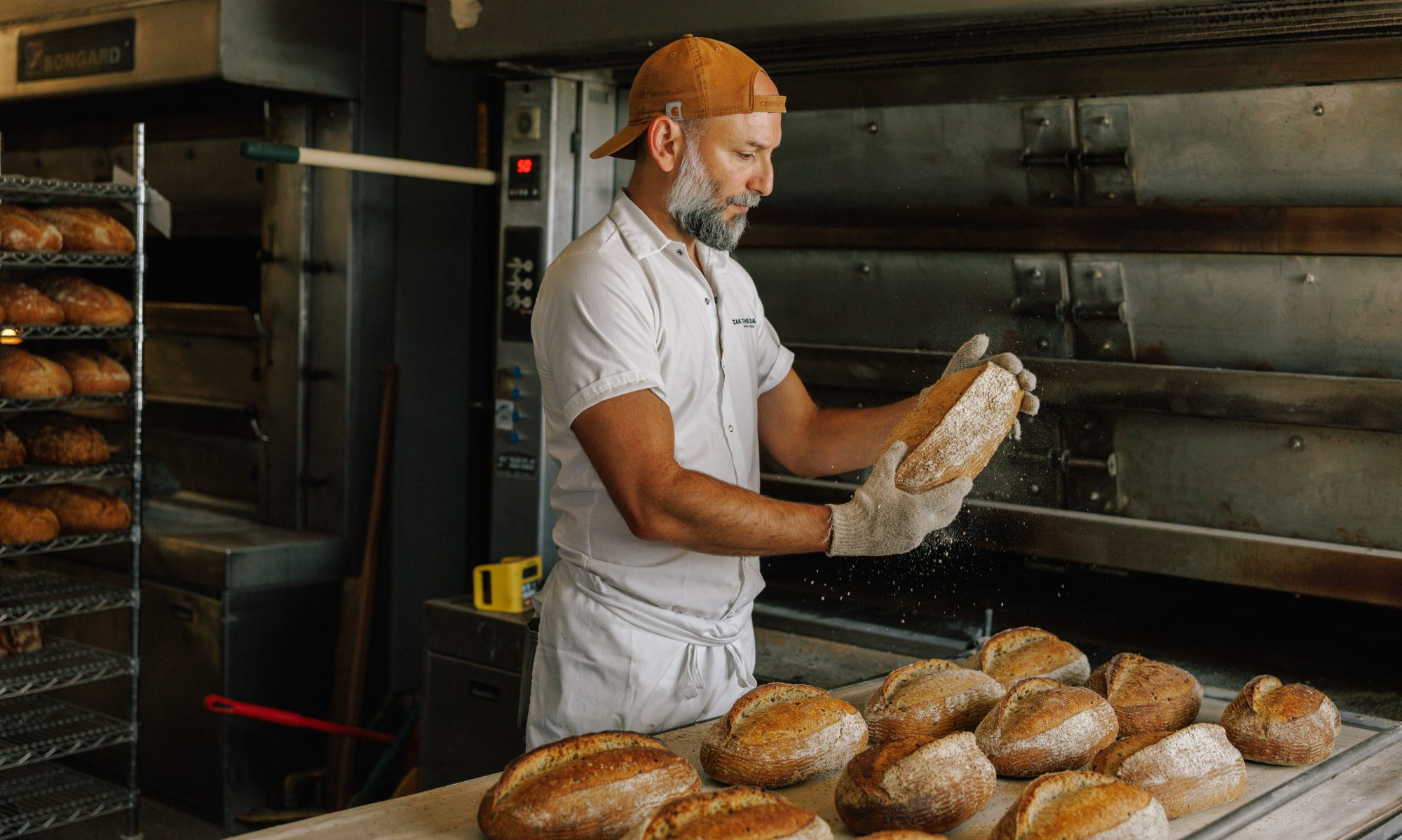 Zak The Baker baking sourdough at oven